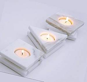 Luxury marble <b>tealight</b> stand ideal for modern apartments enhancing interior beauty during evening relaxation after busy workdays - Product Image 5