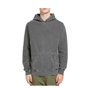 Sweat à capuche en molleton 100 % coton premium pour homme, délavé à l'acide, imprimé numériquement, confortable, respirant, coupe ample, brodé, idéal automne-hiver - Product Image 3