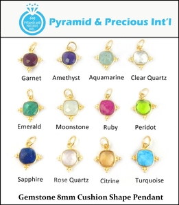 Aquamarine Cushion Shape <b>Birthstone</b> Pendant 925 Sterling Silver Gold Vermeil Fancy Bezel Charms for Earring and <b>Necklace</b> Making - Product Image 4