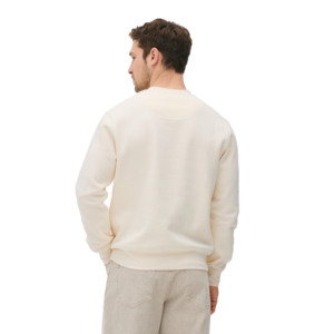 ODM coton blanc col rond plaine sweats matériaux originaux pull hommes sweat porter O cou chemise avec design personnalisé - Product Image 3