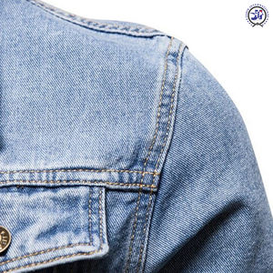 Veste en jean décontractée pour homme 2026 OEM, coupe oversize, coupe-vent, respirante, éco-responsable, boutons recouverts, style urbain, pour l'hiver - Product Image 3