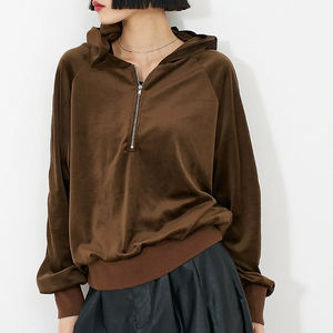 Sudadera con Capucha para Mujer, Acabado Suave y Moderno, Sensación Cómoda, Estilo Urbano, Inspirada en el Estilo Callejero, Cierre de Cremallera de un Cuarto, Terciopelo, Precio Directo de Fábrica 2026 - Product Image 6