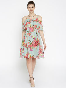 OEM Service Customized Women Tunic Short Sleeve Off Shoulder <b>Pink</b> Flower Chiffon Mini Casual <b>Dress</b> - Product Image 5