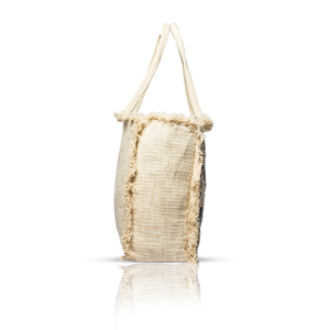 กระเป๋าโท้ทปักลายทำมือสำหรับผู้หญิง, กระเป๋าผ้าแคนวาสจุได้เยอะกระเป๋าโท้ทปักลายชายหาดฤดูร้อนจากอินเดีย - Product Image 3