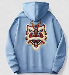 Logotipo personalizado 100% algodón French Terry sudaderas con capucha para hombre ropa de calle de invierno sudadera de gran tamaño con impresión digital de talla grande 500GSM - Product Image 4