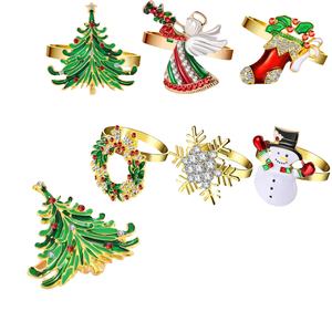 Rond de serviette de Noël de qualité supérieure élégant pour la maison hôtel fêtes de mariage serviette de haute qualité tenant des anneaux au prix de gros - Product Image 1