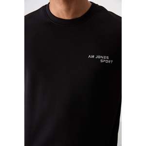 Conjunto Deportivo Bordado para Hombre, Corte Cómodo, Color Negro Mate, Algodón Grueso y Suave con Textura, 85254 - Product Image 4