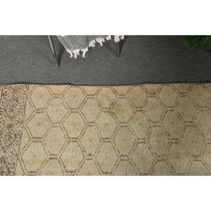 Alfombra turca clásica Bohemia Beige hecha a mano 2,4x9,4 pies patrón de pasillo Rectangular para dormitorio adolescente y sala de estar - Product Image 4