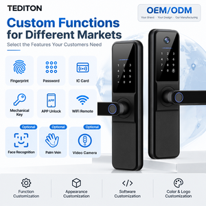 Çoklu dil Tt Tuya Wifi kablosuz kilit gömme kolu dijital şifre sürgü parmak izi akıllı kapı kilitleri - Product Image 4