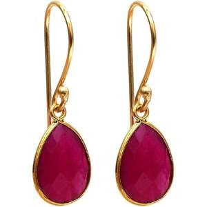 Pendientes de Plata de Ley 925 con Piedra Preciosa de Calcedonia Rosa en Forma de Pirámide de 6 a 9 mm, Forma de Pera, Estilo Vintage, Certificados por IGI, para Compromiso, Boda, Fiesta - Product Image 2