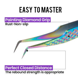 Herramientas de maquillaje profesional Diamond Grip-Pinzas de pestañas de acero inoxidable más vendidas con pinzas de pestañas de extensión coloridas - Product Image 3