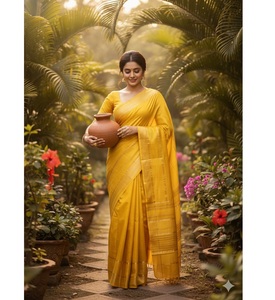 Sari en soie Tussar pur multicolore de qualité supérieure pour femmes, offrant un drapé luxueux et gracieux pour les grands événements culturels d'Inde - Product Image 6