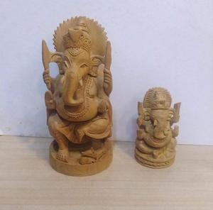 Ídolo de Ganesha de Madera Hecho a Mano, Estatua del Dios Hindú Ganesh, Decoración para el Hogar, Arte Tradicional, Regalo para el Culto, Espacios Habitables - Product Image 3