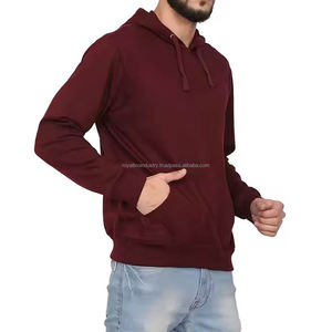 เสื้อฮู้ดดี้และเสื้อสเวตเชิ้ตผู้ชายคุณภาพสูงสำหรับฤดูหนาว - ผ้าฝ้าย 100% ย้อมสีพื้น สไตล์สตรีทแวร์ - Product Image 5