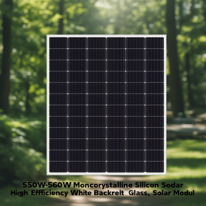 แผงโซลาร์เซลล์แบบโมโนคริสตัลไลน์ 550W-560W ประสิทธิภาพสูง แผ่นหลังสีขาว โมดูลโซลาร์เซลล์แบบกระจก - Product Image 3