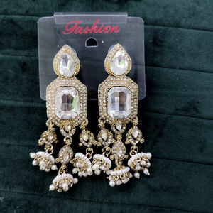 Antique Shadow Plated <b>Chandelier</b> Earrings <b>for</b> Women Hot <b>Sale</b> Latest Indian Style Ethnic Zinc Alloy Jewellery with Zircon - Product Image 1