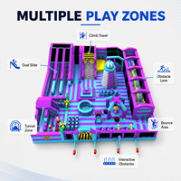 Château gonflable commercial personnalisé, parcours d'obstacles en PVC, aire de jeux d'aventure intérieure/extérieure pour location d'événements en parc d'attractions