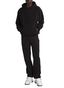 Unisex <b>Plain</b> <b>Black</b> Pullover <b>Hoodie</b> Fleece Sweatshirt Casual Streetwear Winter Warm Long Sleeve with Pocket - Product Image 2