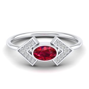 Anillo de Plata de Ley 925 con Diseño Único REYES, Gema de Rubí de Corte Ovalado de 0.5 Quilates, Hecho a Mano, Chapado en Oro Amarillo de 14K y Rodio - Product Image 5