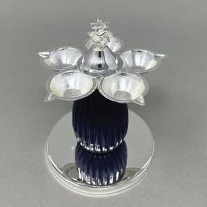 Panch Mukhi en base de resina Diya para el hogar Diwali artículos decorativos latón plata Color negro latón lujo tendencia diseño decoración del hogar - Product Image 6
