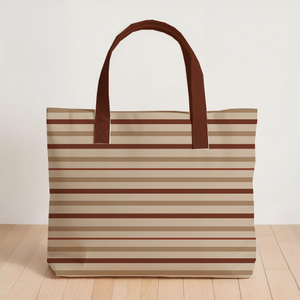 Bolsa de compras de algodón a rayas, bolso plegable y ligero para comestibles, picnic, Playa y uso diario - Product Image 1