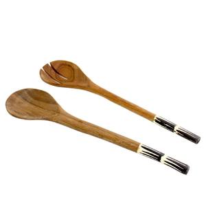 Ensemble de couverts en bois de qualité supérieure personnalisables faits à la main fournitures de restaurant vaisselle décoration traiteur couverts de service - Product Image 1