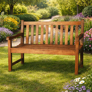 Banc de jardin Premium Dhifa en teck massif standard, écologique, durable, classique, pour l'extérieur, le parc, le mobilier de terrasse - Product Image 4