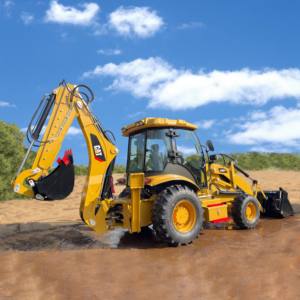 Chargeuse-pelleteuse Caterpillar 416F à succès, transmission intégrale 4x4, capacité de charge nominale de 45 tonnes, pompe hydraulique, engin de chantier lourd - Product Image 6