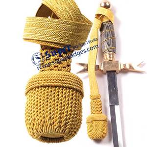 Wholesale OEM Design Customizable High Quality Pakistan Made 100% Wire Nylon Polyester Ceremonial Officers Sabre Knot Waist - Product Image 1