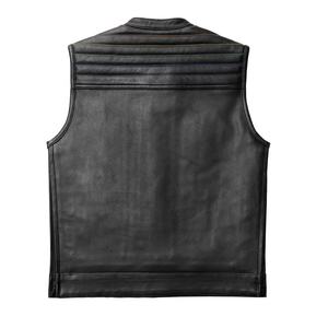 Chalecos de cuero negro de moda de súper alta calidad personalizados para hombres bolsillo superior acolchado elegante forro interior multicolor - Product Image 2