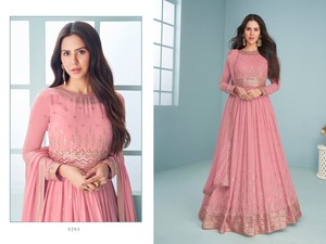 Salwar Kameez Étnico Indio para Mujer, Georgette Sintética Pesada con Bordado de Lentejuelas de 5 mm, Dupatta Adecuada para Bodas - Product Image 4