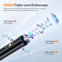Endoscope flexible rechargeable de type C, caméra boroscope industrielle avec écran de 4,5 pouces pour l'entretien des moteurs d'avions