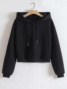 เสื้อสเวตเตอร์แขนยาวมีซิปรูดผ้ากำมะหยี่หนาสไตล์สั้นสำหรับผู้หญิงฤดูใบไม้ร่วงและฤดูหนาว - Product Image 6