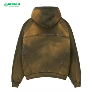 Sweat à capuche zippé streetwear personnalisé de haute qualité, double fermeture éclair, 100 % coton, séchage rapide, respirant, en polaire - Product Image 6