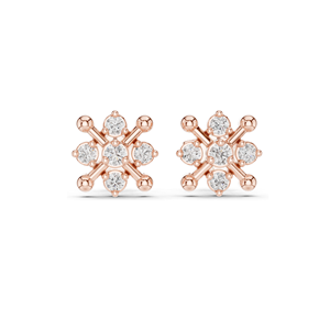 Boucles d'oreilles clous en diamant flocon de neige 0,33 CT, diamants de laboratoire VVS-VS clarté EF, or 18 carats, 14 carats, 10 carats et argent 925, rose, jaune - Product Image 2