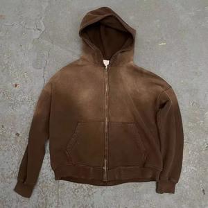 Sudadera con Cremallera Personalizada, Tejido Grueso de 300g, 100% Algodón, Estilo Vintage, Lavado Ácido, Efecto Desteñido por el Sol, Transpirable, Impresión por Sublimación Completa - Product Image 6