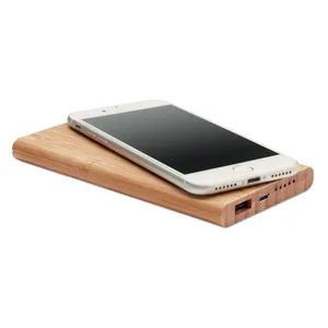Arena Bamboo Eco-Friendly <b>Wireless</b> <b>Powerbank</b> Promotional Gadgets - Product Image 4