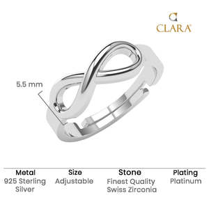Anillos de Plata de Ley 925 de Primera Calidad para Mujer, Estilo Geométrico y Romántico con Baño de Rodio, Diseño Numérico con Incrustaciones de Circonio - Product Image 5