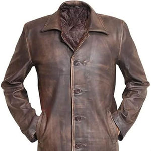 Abrigo de Cuero de Invierno Impermeable con Cuello Alto Personalizado para Hombre, Tejido de Lona Transpirable, Color Camel Largo, Colores Personalizados, Servicio OEM - Product Image 6