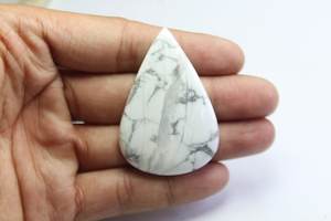 Top qualité 100% naturel poire forme Howlite lâche véritable fabrication de bijoux guérison pierres précieuses Cabochons au prix de gros en vrac OEM - Product Image 5