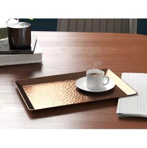 Plateau de service alimentaire rectangulaire en métal vintage en cuivre martelé pour la maison et l'hôtel plateaux de service à thé et à café - Product Image 1