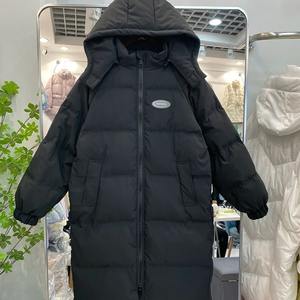 2024ใหม่เสื้อฮู้ดถักยาวปานกลาง, เสื้อแจ็กเก็ตฤดูหนาวทรงหลวมพอดีเข่าหนายาวปานกลางสามารถถอดออกได้กันน้ำกันลมระบายอากาศได้ดี - Product Image 4