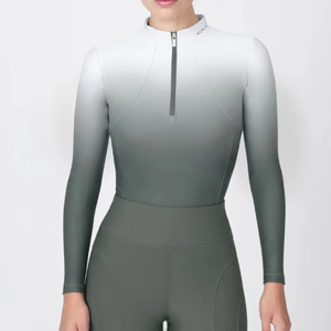 Camisa de equitación para mujer, corte deportivo, ligera, transpirable, de tejido elástico que absorbe la humedad, ideal para montar en verano. - Product Image 1