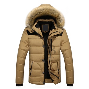 Venta al por mayor logotipo personalizado hombres invierno Parka chaqueta abrigo Color sólido moda algodón Casual prendas de vestir chaqueta cálida precio barato OEM - Product Image 2