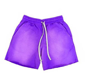 Pantalones cortos de gimnasio desgastados Vintage personalizados para hombres 100% algodón tela no tejida ecológica cierre de cordón - Product Image 4