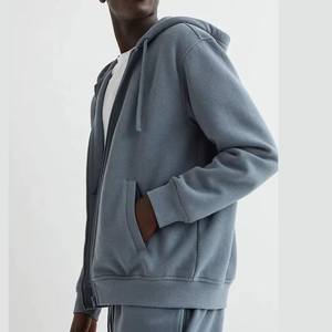 Sweat à capuche zippé et épais pour hommes Tissu tricoté écologique Vente en gros Sweat à capuche Logo personnalisé Coton polaire Streetwear OEM en vrac - Product Image 3