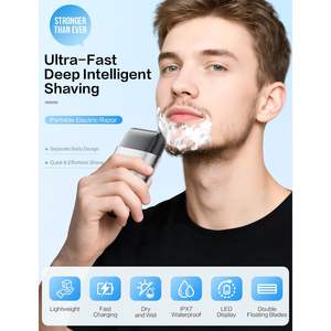 Afeitadora Eléctrica Inalámbrica Tipo C para Hombre, Resistente al Agua, para Uso en Seco y Húmedo, con Pantalla LED, Larga Duración de Batería y Bloqueo de Viaje, IPX7 - Product Image 6