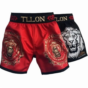 <b>Men</b> Gym <b>Shorts</b> MMA Boxer <b>Shorts</b> BJJ Fight <b>Shorts</b> Side Split <b>Leopard</b> Customize <b>Printed</b> Sublimation Design & OEM Logo - Product Image 3