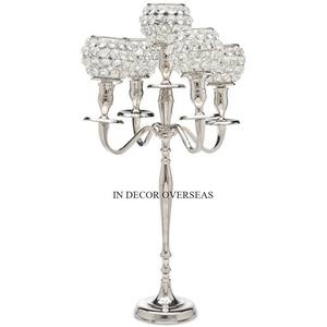Candelabro de decoración de centro de mesa de boda pulido plata de Metal de calidad superior con aspecto atractivo de 10 brazos más exigentes - Product Image 6