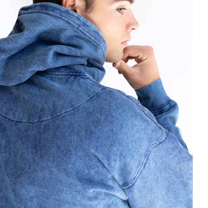 Pull à capuche en coton vintage personnalisé OEM respirant lavé à l'acide doublé imperméable à l'eau logo marque marque privée personnalisation - Product Image 5